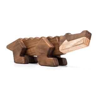 Fablewood Krokodil - Herrscher des Flusses - Holzfigur mit Magneten zusammengesetzt